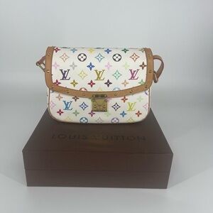Louis Vuitton Studded White Monogrammed Crossbody Bag